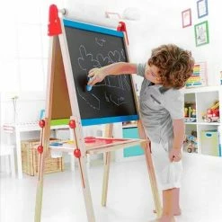 Deals 🔔 Hape E1010 Magnetic All in 1 Kids Height Adjustable Drawing Dry-Erase Chalkboard Wooden Artist Easel with 3 Paint Pots and Refillable Paper Roll ✨ -Kids' Crafts Sales Store unnamed file 1135