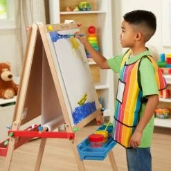New 🔥 Melissa & Doug Melissa & Doug Deluxe Standing Art Easel - Dry-Erase Board, Chalkboard, Paper Roller 👏