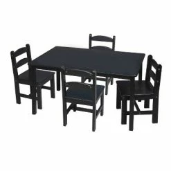 Budget 🎁 Rectangle Table with 4 Chairs Espresso - Gift Mark 🤩