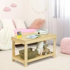 Deals ๐ Costway Solid Wood Kids Activity Play Table Block Table Multifunction W/Storage ๐ฅ