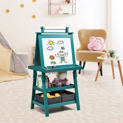 New 🎉 Costway 3 in 1 Double-Sided Wooden Kid's Art Easel Whiteboard 👍 1 New 🎉 Costway 3 in 1 Double-Sided Wooden Kid's Art Easel Whiteboard 👍