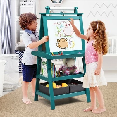 New 🎉 Costway 3 in 1 Double-Sided Wooden Kid's Art Easel Whiteboard 👍 3 New 🎉 Costway 3 in 1 Double-Sided Wooden Kid's Art Easel Whiteboard 👍 - Image 3