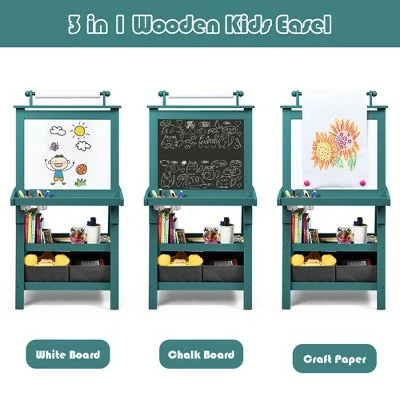 New 🎉 Costway 3 in 1 Double-Sided Wooden Kid's Art Easel Whiteboard 👍 4 New 🎉 Costway 3 in 1 Double-Sided Wooden Kid's Art Easel Whiteboard 👍 - Image 4