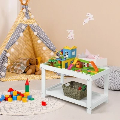 Discount ๐ฏ Costway Solid Wood Kids Activity Play Table Block Table Multifunction W/Storage White ๐ฅ 2 Discount ๐ฏ Costway Solid Wood Kids Activity Play Table Block Table Multifunction W/Storage White ๐ฅ - Image 2