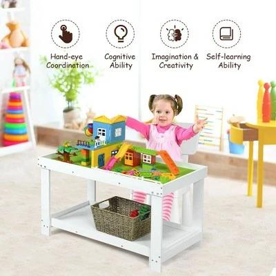 Discount ๐ฏ Costway Solid Wood Kids Activity Play Table Block Table Multifunction W/Storage White ๐ฅ 5 Discount ๐ฏ Costway Solid Wood Kids Activity Play Table Block Table Multifunction W/Storage White ๐ฅ - Image 5