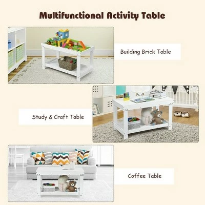 Discount ๐ฏ Costway Solid Wood Kids Activity Play Table Block Table Multifunction W/Storage White ๐ฅ 6 Discount ๐ฏ Costway Solid Wood Kids Activity Play Table Block Table Multifunction W/Storage White ๐ฅ - Image 6