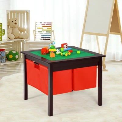 Best deal 🧨 Costway 2-in-1 Kids Double-sided Activity Building Block Table W/ Drawers Brown 🤩 1 Best deal 🧨 Costway 2-in-1 Kids Double-sided Activity Building Block Table W/ Drawers Brown 🤩
