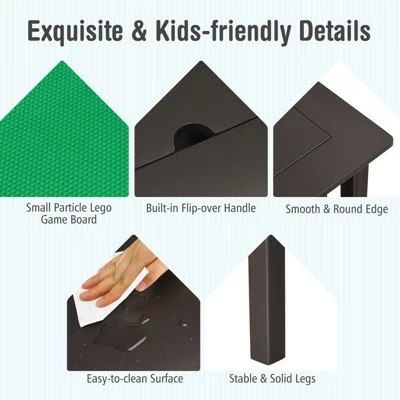 Best deal 🧨 Costway 2-in-1 Kids Double-sided Activity Building Block Table W/ Drawers Brown 🤩 7 Best deal 🧨 Costway 2-in-1 Kids Double-sided Activity Building Block Table W/ Drawers Brown 🤩 - Image 7