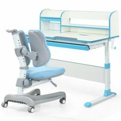 New ⭐ Costway Adjustable Kids Study Desk Drafting Table Chair Set w/ Bookshelf 😀 -Kids' Crafts Sales Store unnamed file 422