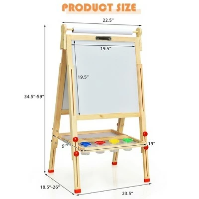 Promo 👍 Costway Kids Art Easel w/Paper Roll Double-Sided Adjustable Drawing Easel Board 🥰 1 Promo 👍 Costway Kids Art Easel w/Paper Roll Double-Sided Adjustable Drawing Easel Board 🥰