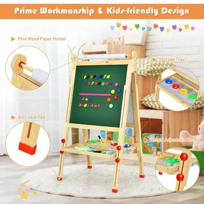 Promo 👍 Costway Kids Art Easel w/Paper Roll Double-Sided Adjustable Drawing Easel Board 🥰 6 Promo 👍 Costway Kids Art Easel w/Paper Roll Double-Sided Adjustable Drawing Easel Board 🥰 - Image 6