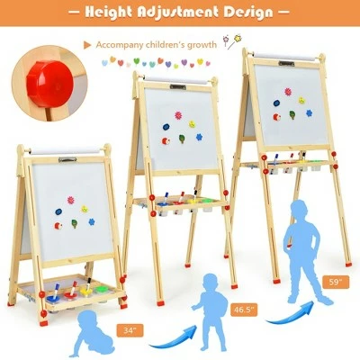 Promo 👍 Costway Kids Art Easel w/Paper Roll Double-Sided Adjustable Drawing Easel Board 🥰 7 Promo 👍 Costway Kids Art Easel w/Paper Roll Double-Sided Adjustable Drawing Easel Board 🥰 - Image 7