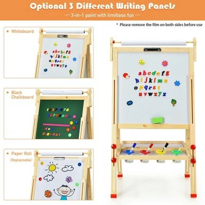 Promo 👍 Costway Kids Art Easel w/Paper Roll Double-Sided Adjustable Drawing Easel Board 🥰 8 Promo 👍 Costway Kids Art Easel w/Paper Roll Double-Sided Adjustable Drawing Easel Board 🥰 - Image 8