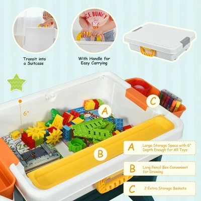 Hot Sale 😀 Costway 5 in 1 Kids Activity Table Set w/ Chair Toddler Luggage Building Block Table 🤩 3 Hot Sale 😀 Costway 5 in 1 Kids Activity Table Set w/ Chair Toddler Luggage Building Block Table 🤩 - Image 3