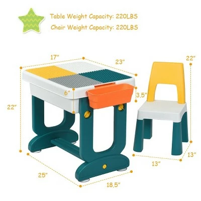 Hot Sale 😀 Costway 5 in 1 Kids Activity Table Set w/ Chair Toddler Luggage Building Block Table 🤩 9 Hot Sale 😀 Costway 5 in 1 Kids Activity Table Set w/ Chair Toddler Luggage Building Block Table 🤩 - Image 9