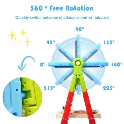 Best Sale 🔥 Costway Height Adjustable Kids Art Easel Magnetic Double Sided Board w/ Accessories PinkBlue 😉 7 Best Sale 🔥 Costway Height Adjustable Kids Art Easel Magnetic Double Sided Board w/ Accessories PinkBlue 😉 - Image 7