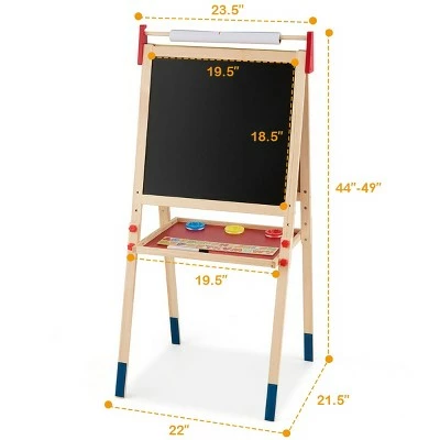 Hot Sale ๐ Costway All-in-One Wooden Kid's Art Easel Height Adjustable Paper Roll โ๏ธ 1 Hot Sale ๐ Costway All-in-One Wooden Kid's Art Easel Height Adjustable Paper Roll โ๏ธ