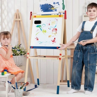 Hot Sale ๐ Costway All-in-One Wooden Kid's Art Easel Height Adjustable Paper Roll โ๏ธ 2 Hot Sale ๐ Costway All-in-One Wooden Kid's Art Easel Height Adjustable Paper Roll โ๏ธ - Image 2