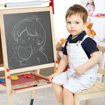 Hot Sale ๐ Costway All-in-One Wooden Kid's Art Easel Height Adjustable Paper Roll โ๏ธ 3 Hot Sale ๐ Costway All-in-One Wooden Kid's Art Easel Height Adjustable Paper Roll โ๏ธ - Image 3