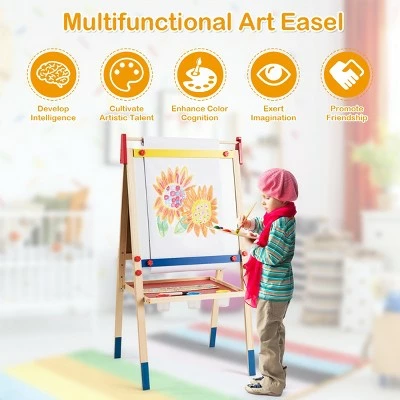 Hot Sale ๐ Costway All-in-One Wooden Kid's Art Easel Height Adjustable Paper Roll โ๏ธ 7 Hot Sale ๐ Costway All-in-One Wooden Kid's Art Easel Height Adjustable Paper Roll โ๏ธ - Image 7