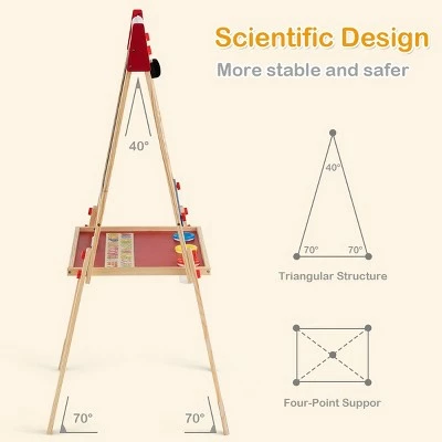 Hot Sale ๐ Costway All-in-One Wooden Kid's Art Easel Height Adjustable Paper Roll โ๏ธ 8 Hot Sale ๐ Costway All-in-One Wooden Kid's Art Easel Height Adjustable Paper Roll โ๏ธ - Image 8