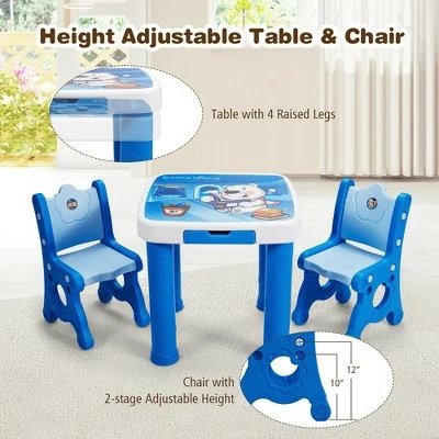 Wholesale ✔️ Costway Multifunctional Kids Desk & 2 Height-Adjustable Chairs w/ Non-slip Point Pink Blue Natural 😉 3 Wholesale ✔️ Costway Multifunctional Kids Desk & 2 Height-Adjustable Chairs w/ Non-slip Point Pink Blue Natural 😉 - Image 3