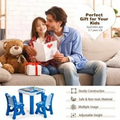 Wholesale ✔️ Costway Multifunctional Kids Desk & 2 Height-Adjustable Chairs w/ Non-slip Point Pink Blue Natural 😉 15 Wholesale ✔️ Costway Multifunctional Kids Desk & 2 Height-Adjustable Chairs w/ Non-slip Point Pink Blue Natural 😉 -Kids' Crafts Sales Store unnamed file 608