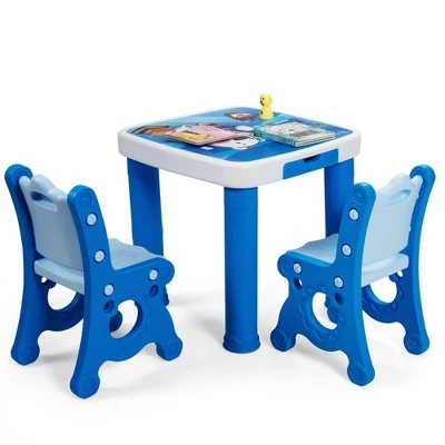 Wholesale ✔️ Costway Multifunctional Kids Desk & 2 Height-Adjustable Chairs w/ Non-slip Point Pink Blue Natural 😉 10 Wholesale ✔️ Costway Multifunctional Kids Desk & 2 Height-Adjustable Chairs w/ Non-slip Point Pink Blue Natural 😉 - Image 10