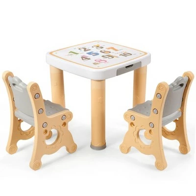 Wholesale ✔️ Costway Multifunctional Kids Desk & 2 Height-Adjustable Chairs w/ Non-slip Point Pink Blue Natural 😉 11 Wholesale ✔️ Costway Multifunctional Kids Desk & 2 Height-Adjustable Chairs w/ Non-slip Point Pink Blue Natural 😉 - Image 11