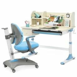Outlet 🥰 Costway Kids Drafting Table Adjustable Height Study Desk & Chair w/Bookshelf Pink/Gray/Blue 😀 -Kids' Crafts Sales Store unnamed file 650