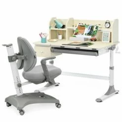 Outlet 🥰 Costway Kids Drafting Table Adjustable Height Study Desk & Chair w/Bookshelf Pink/Gray/Blue 😀 -Kids' Crafts Sales Store unnamed file 651