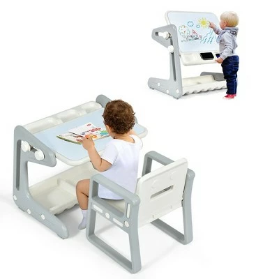 Top 10 ๐ Costway 2 in 1 Kids Easel Table & Chair Set Adjustable Art Painting Board Gray/Blue/Light Pink โ๏ธ 11 Top 10 ๐ Costway 2 in 1 Kids Easel Table & Chair Set Adjustable Art Painting Board Gray/Blue/Light Pink โ๏ธ - Image 11