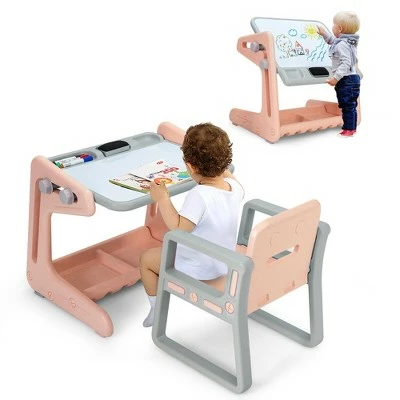 Top 10 ๐ Costway 2 in 1 Kids Easel Table & Chair Set Adjustable Art Painting Board Gray/Blue/Light Pink โ๏ธ 12 Top 10 ๐ Costway 2 in 1 Kids Easel Table & Chair Set Adjustable Art Painting Board Gray/Blue/Light Pink โ๏ธ - Image 12