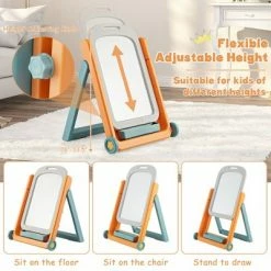 Best Sale 💯 Costway Kids Easel w/Chair Art Easel for Kids Height Adjustable Art Easel Set for Kids 👍 -Kids' Crafts Sales Store unnamed file 75