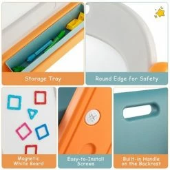 Best Sale 💯 Costway Kids Easel w/Chair Art Easel for Kids Height Adjustable Art Easel Set for Kids 👍 -Kids' Crafts Sales Store unnamed file 79